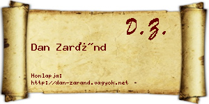 Dan Zaránd névjegykártya